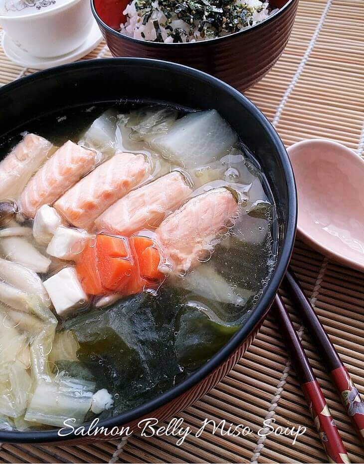 Salmon belly miso soup