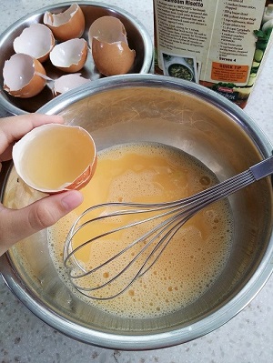 Whisking eggs