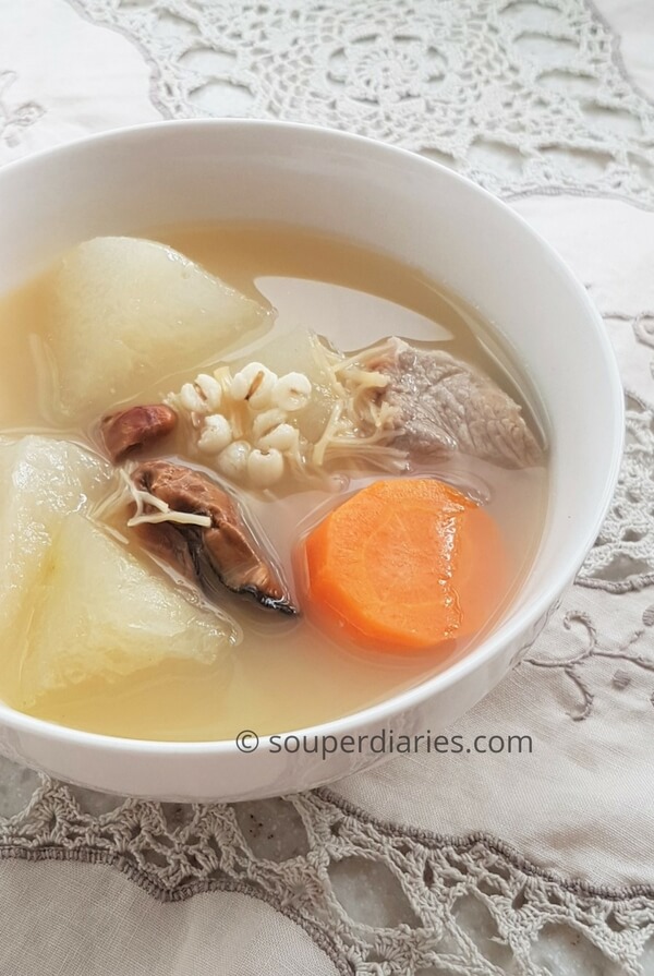 Winter Melon with Barley Soup - Souper Diaries