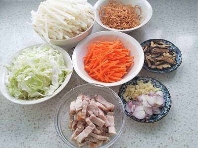 Ingredients for Jiu Hu Char