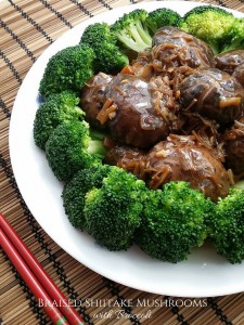 braised shiitake mushrooms with broccoli