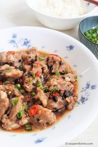 Steamed pork ribs in black bean sauce