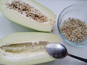 deseeding green papaya