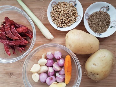 Basic curry ingredients