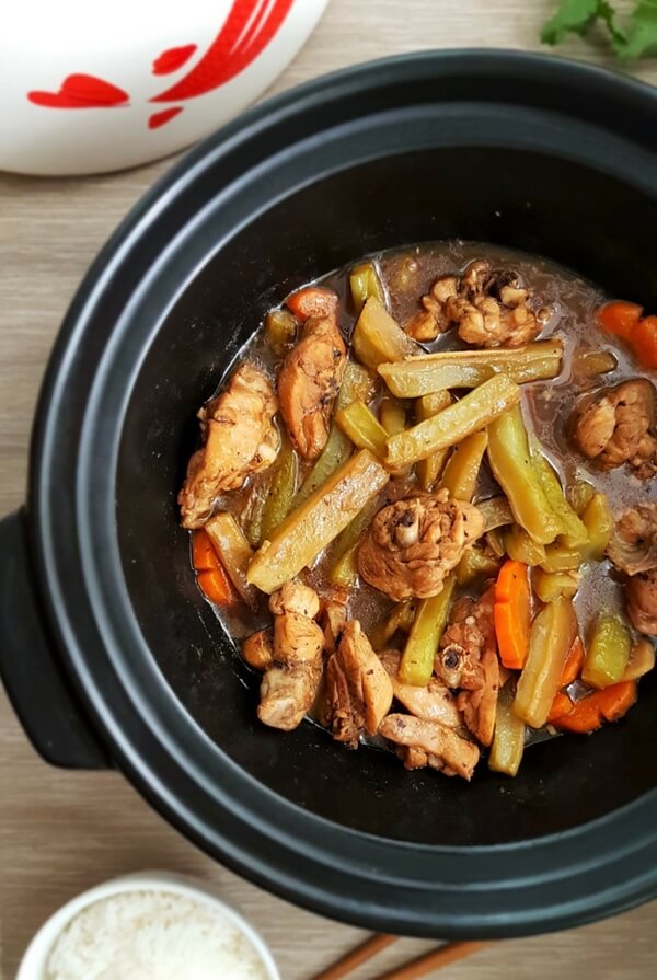 Claypot Braised Chicken with Bitter Gourd Recipe - Souper Diaries