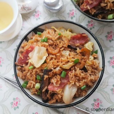 One-Pot Chinese Sausage with Cabbage Rice