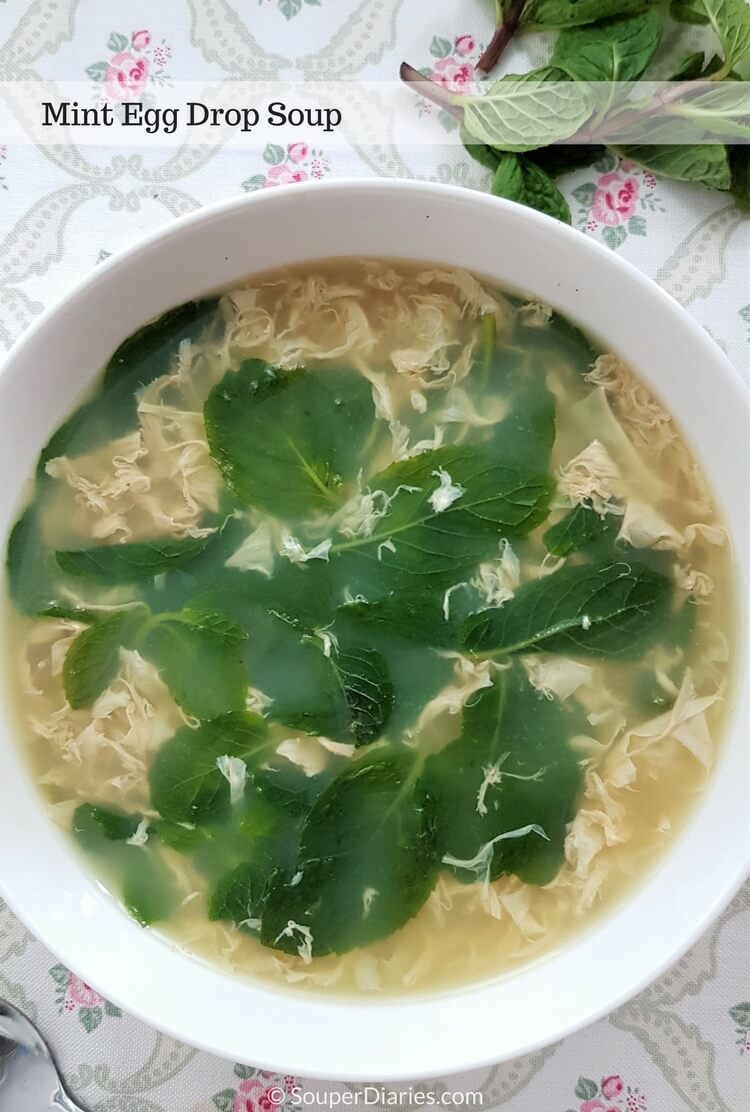 Mint egg drop soup