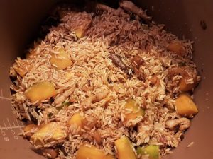 Cooking pumpkin rice