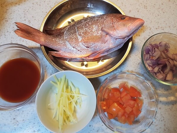 Ingredients for sweet and sour fish