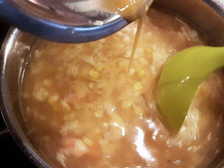 Cooking egg drop soup
