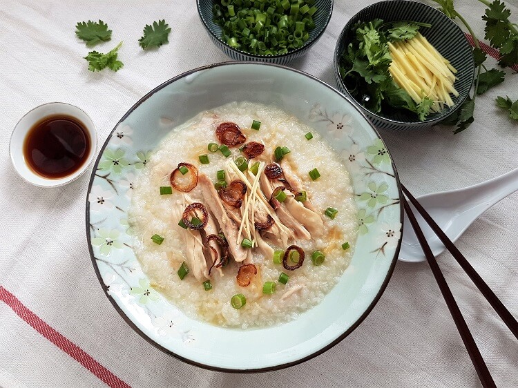 Chinese Congee Recipe with Chicken and Dried Scallops - Souper Diaries