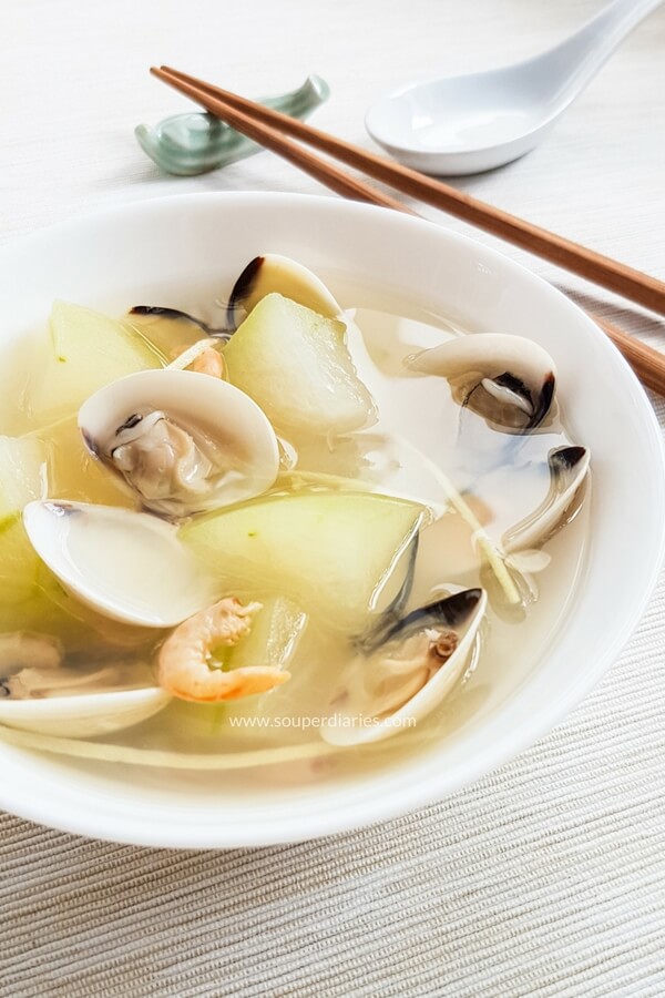 Chinese winter melon soup with clams