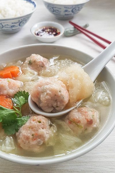 Fish Maw Soup Recipe with Prawn Meatballs - Souper Diaries