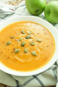 Roasted pumpkin apple soup